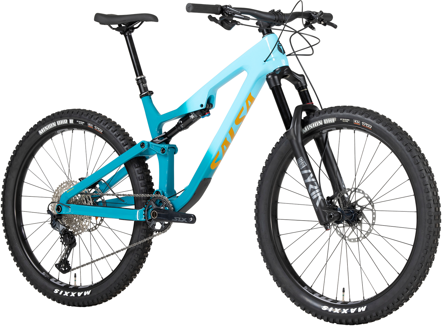 Salsa Rustler C SLX bike teal fade front three-quarter view