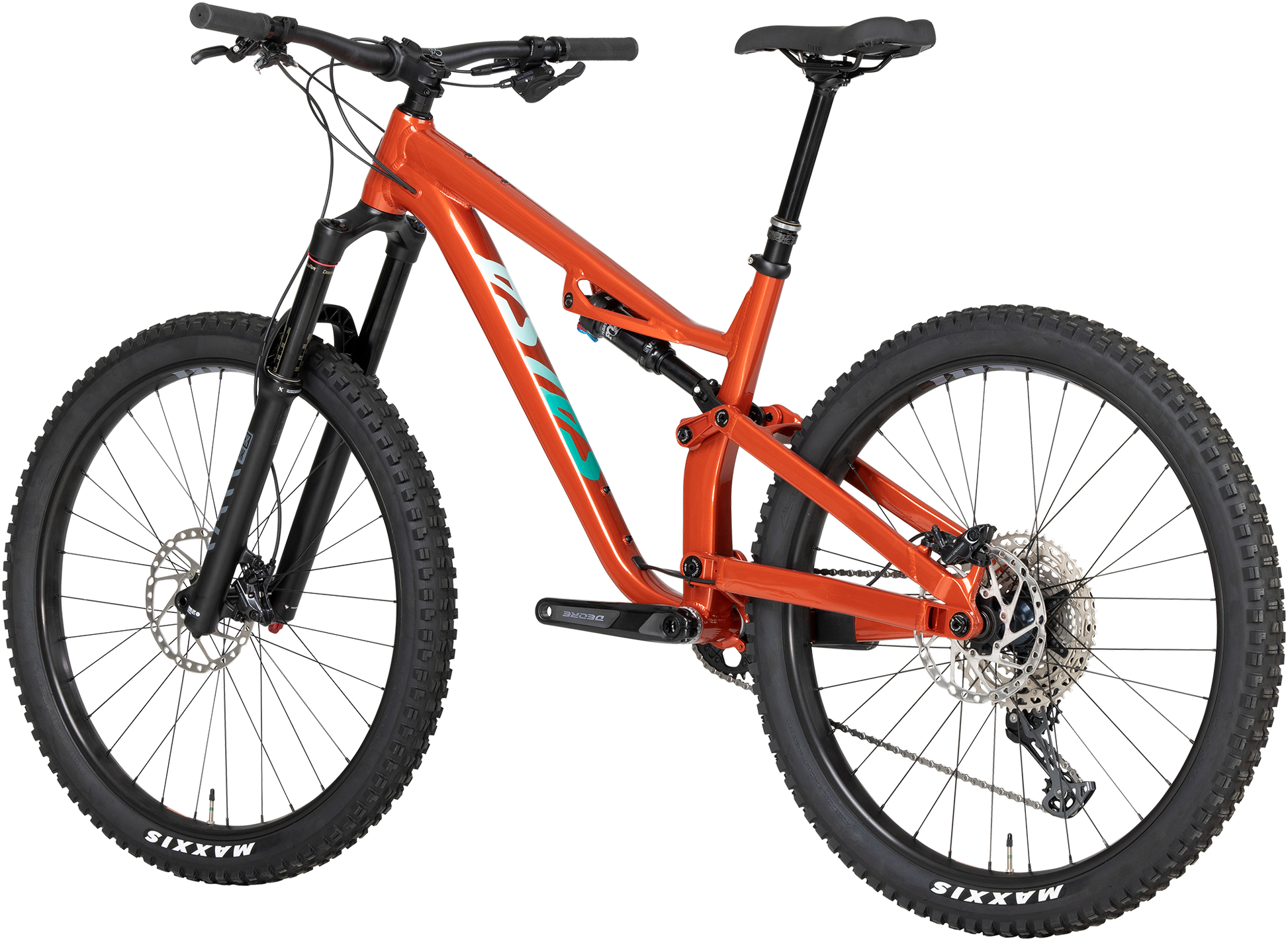 Salsa Rustler SLX bike orange rear three-quarter view