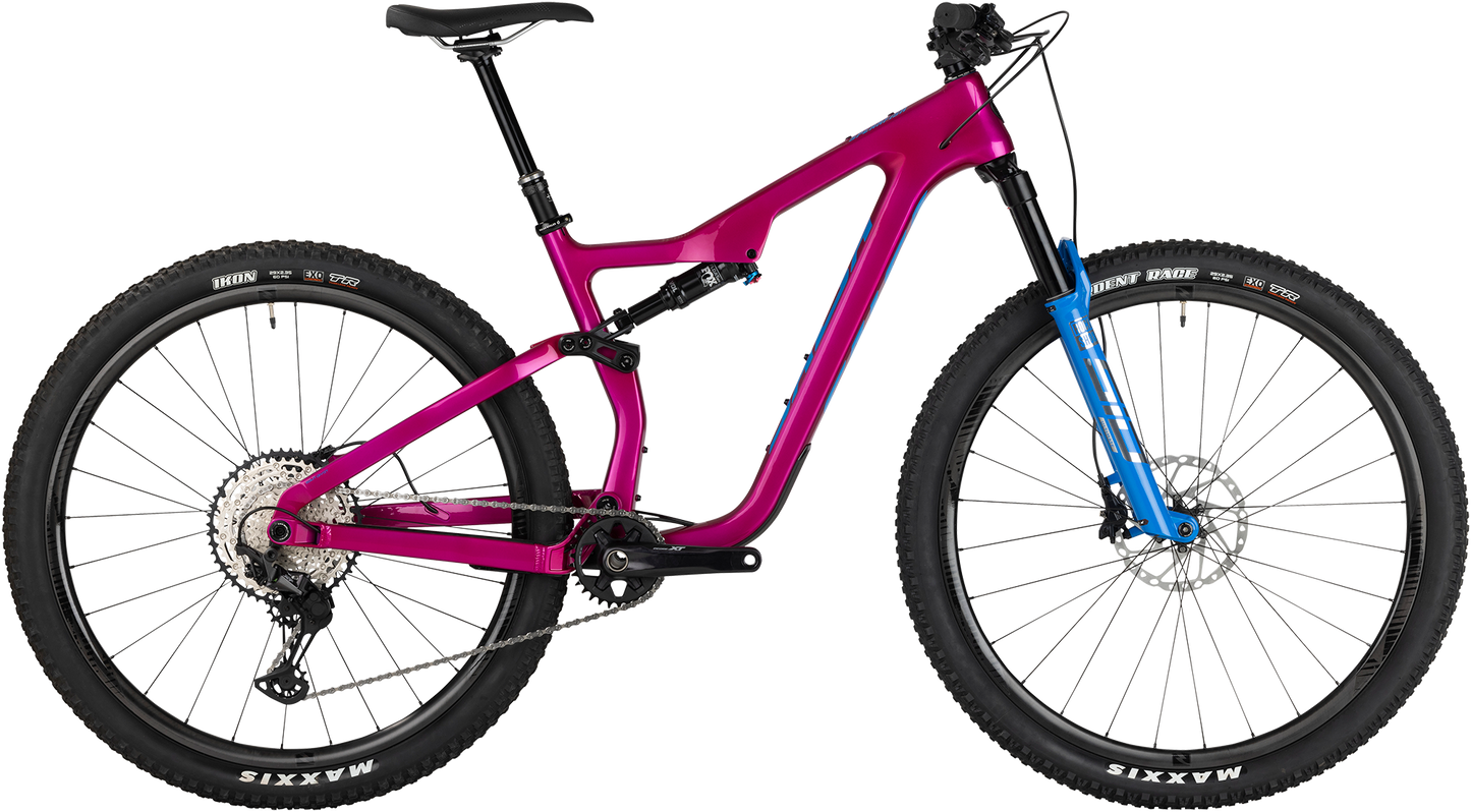 Salsa Spearfish C XT Purple complete bike side view on white background