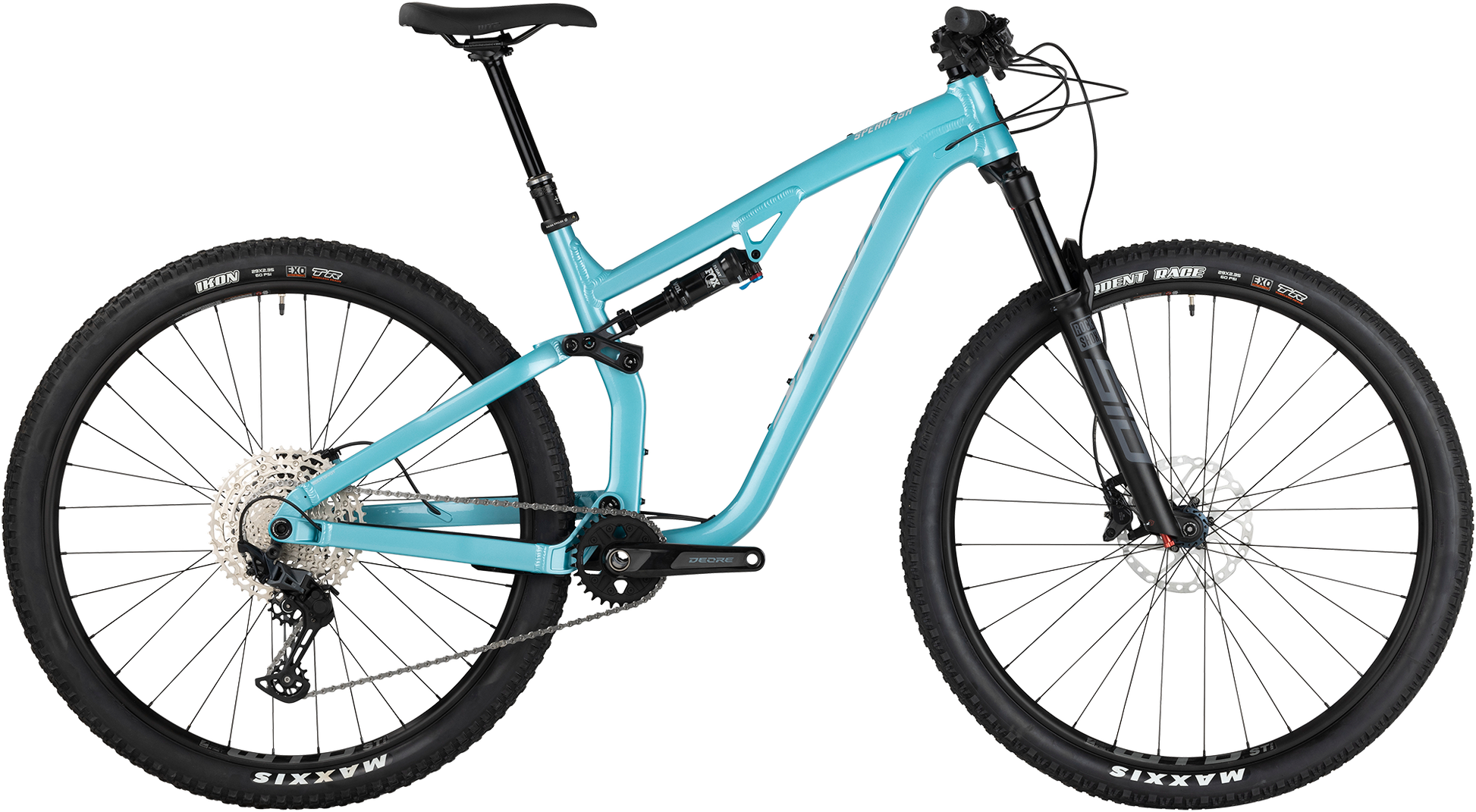 Salsa Spearfish SLX Teal complete bike side view on white background