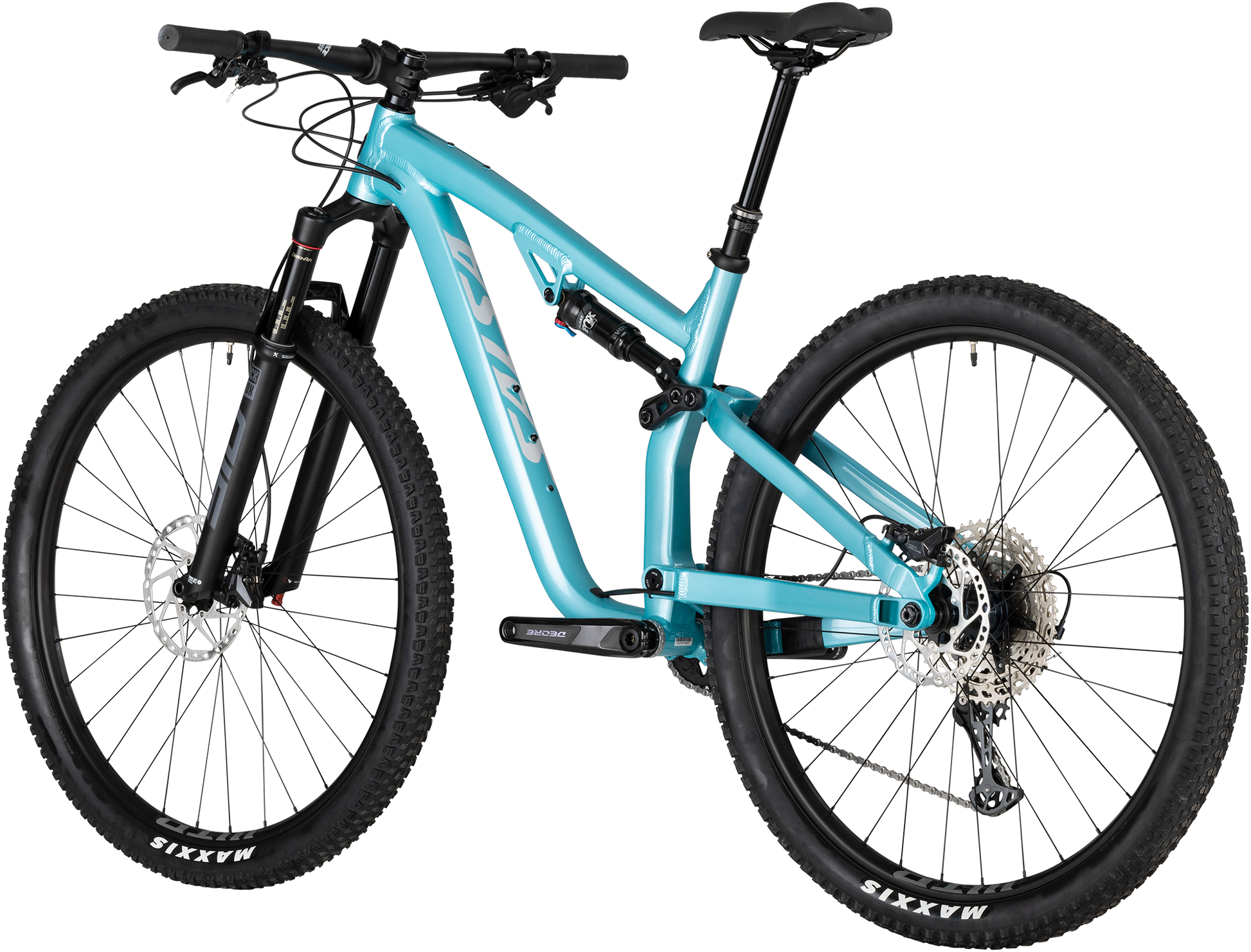 Salsa Spearfish SLX Teal complete bike three-quarter rear view on white background