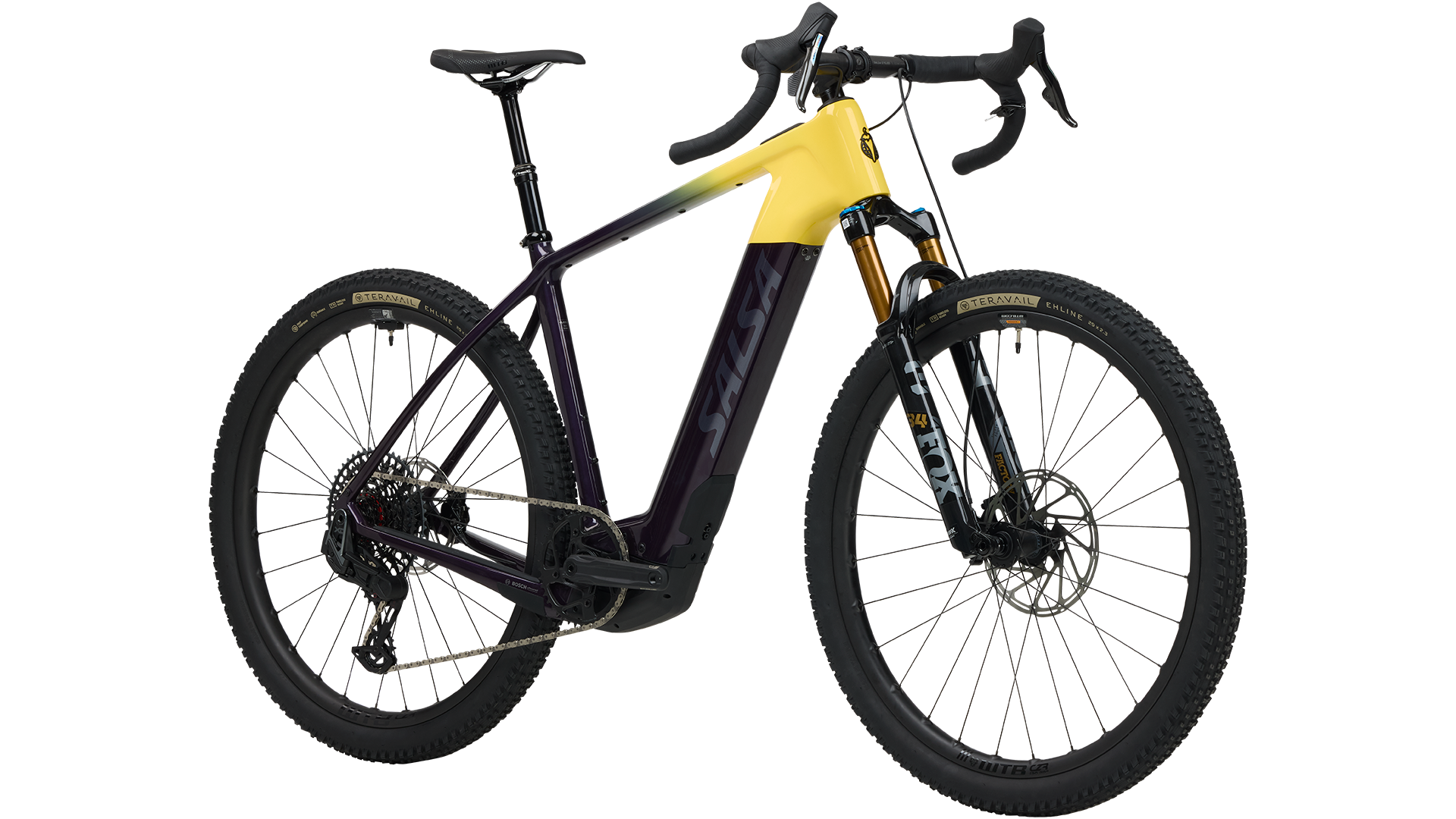 Salsa Tributary C Force XO AXS Sus Ebike front three-quarter view