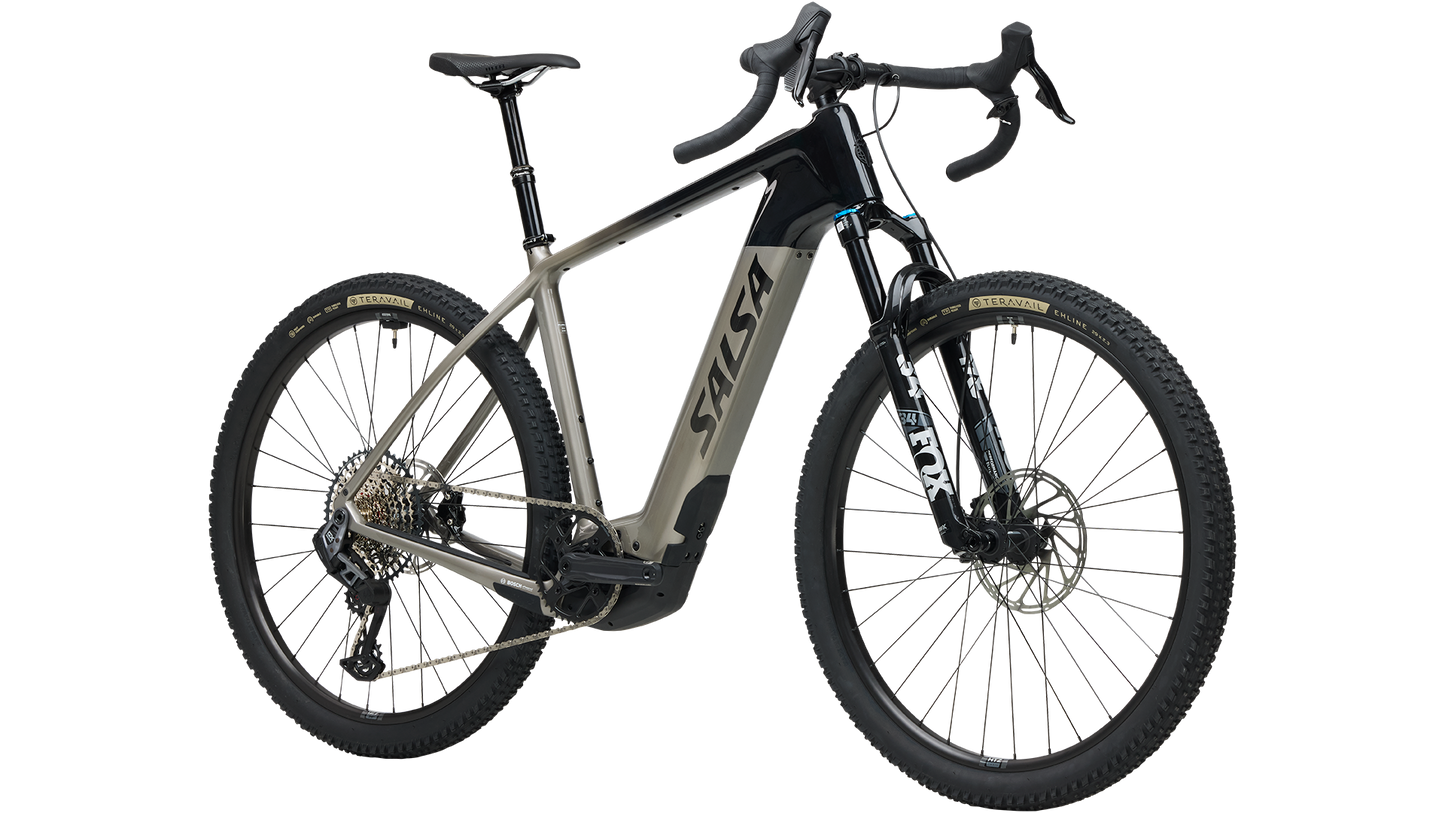 Salsa Tributary C Rival GX AXS Sus Ebike front three-quarter view