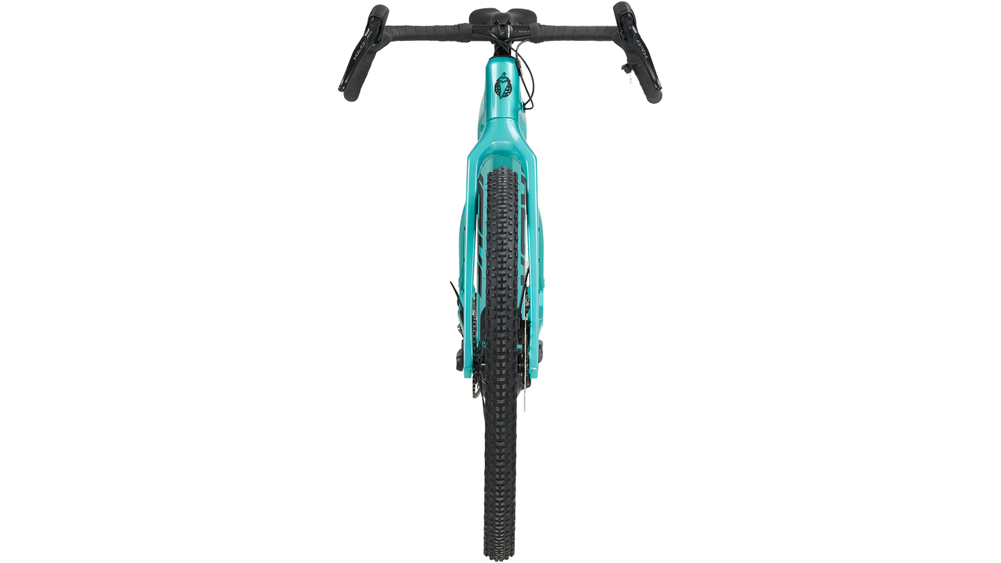 Salsa Tributary Ebike GRX 600 teal color three-quarter front looking view on white background