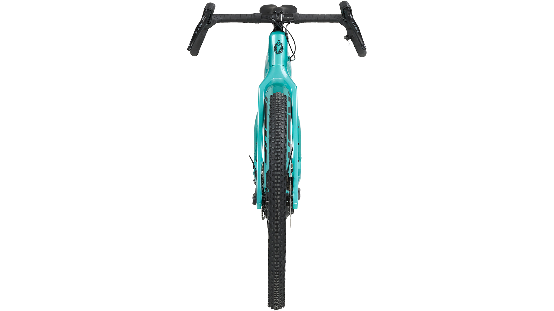 Salsa Tributary Ebike GRX 600 teal color three-quarter front looking view on white background