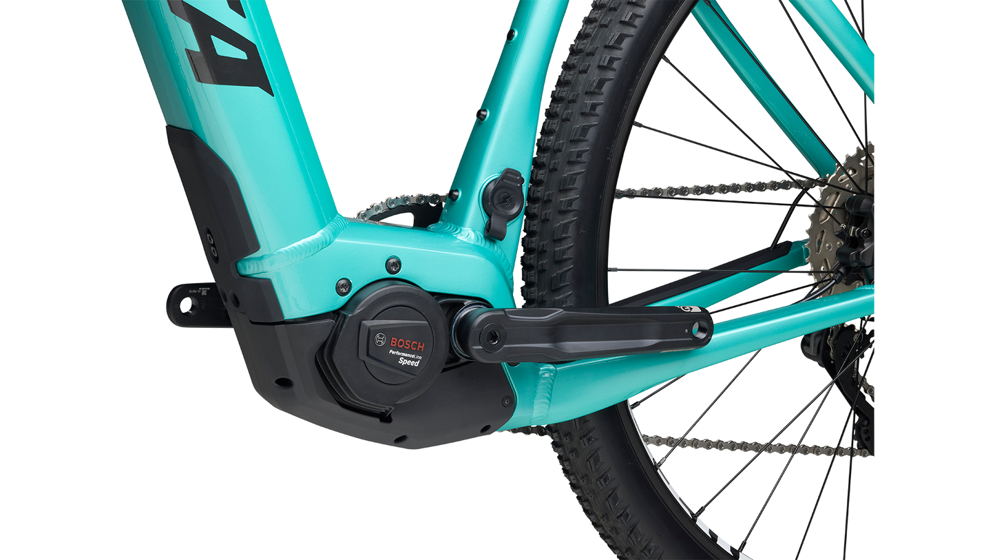 Salsa Tributary Ebike GRX 600 teal non drive side Bosch motor detail on white background