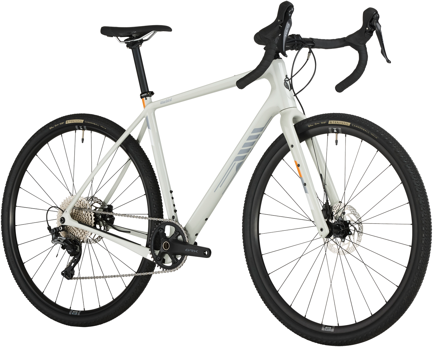 Salsa Warbird C GRX 600 grey bike three-quarter front view on white background