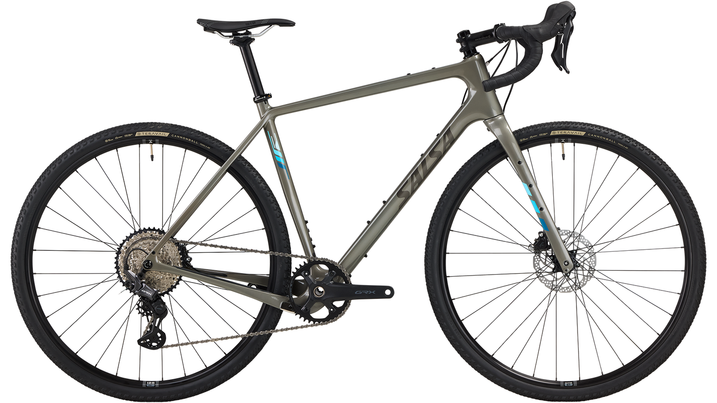 Salsa Warbird GRX 610 bike in gray color side view