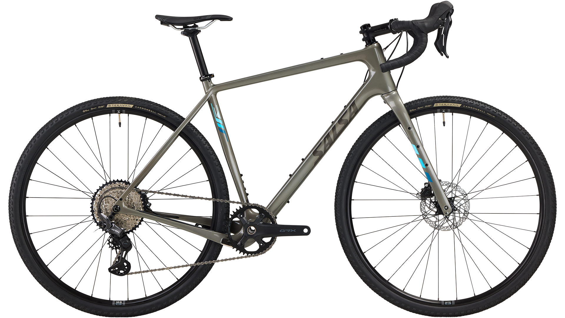 Salsa Warbird GRX 610 bike in gray color side view