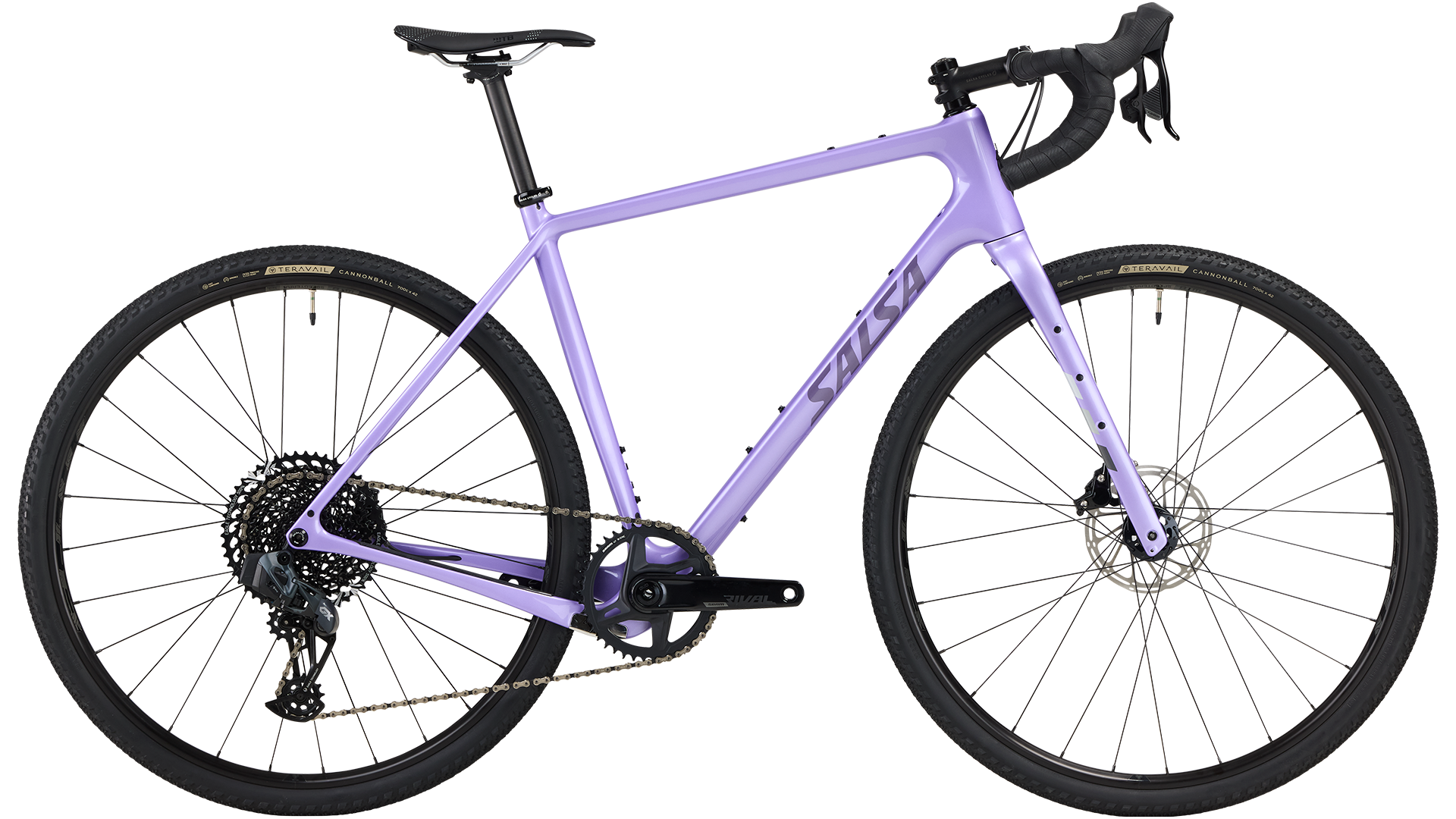 Salsa Warbird Rival GX AXS bike in purple side view