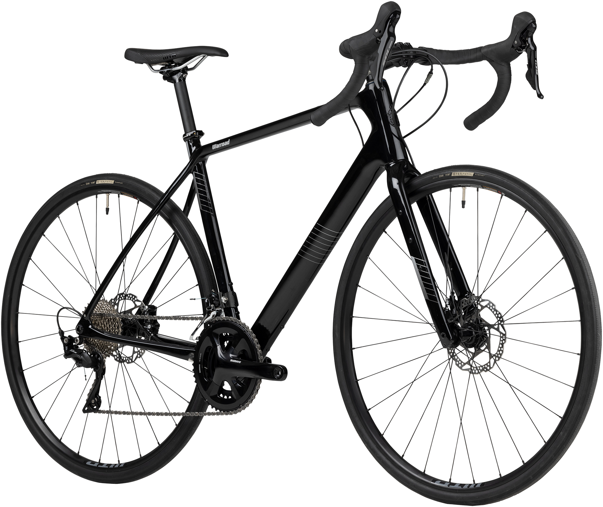 Salsa Warroad C 105 bike black front three-quarter view